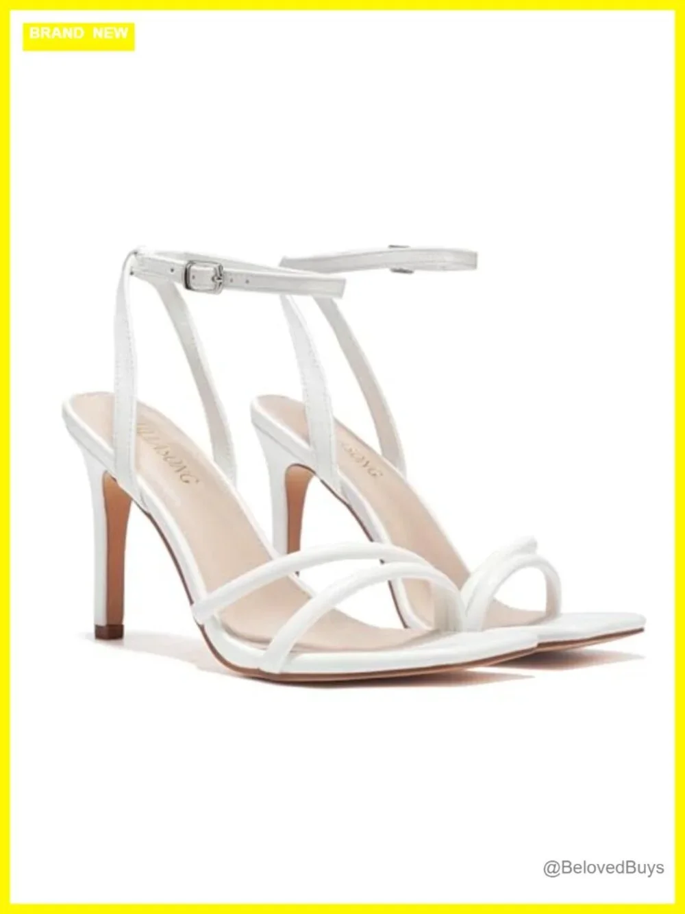 Strappy Ankle Strap High Heels Open Toe Sandals 3.5 Inch Heel Faux Leather